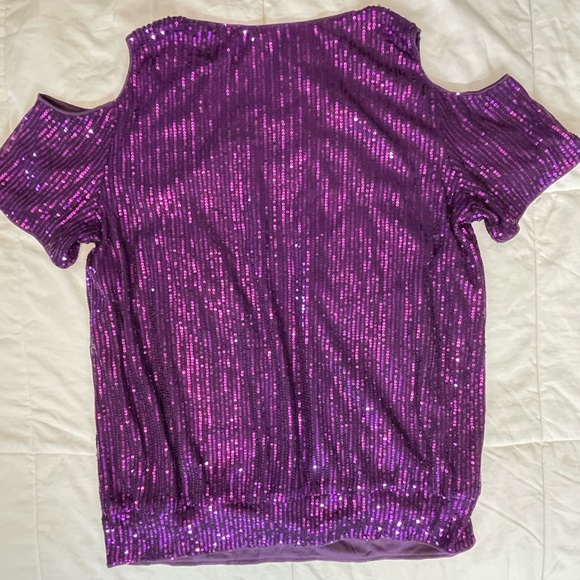 Jasambac XL Purple sequin peek a boo shoulder - Picture 9 of 9